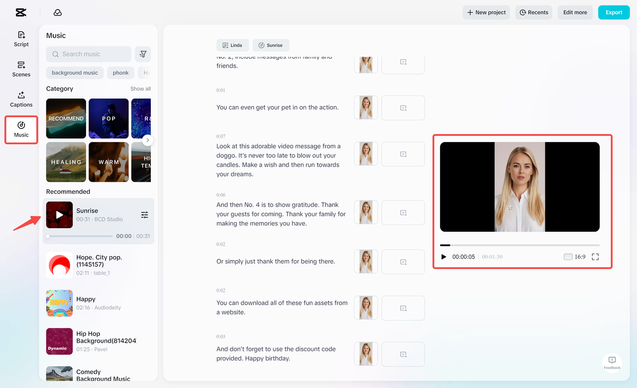 Add background music