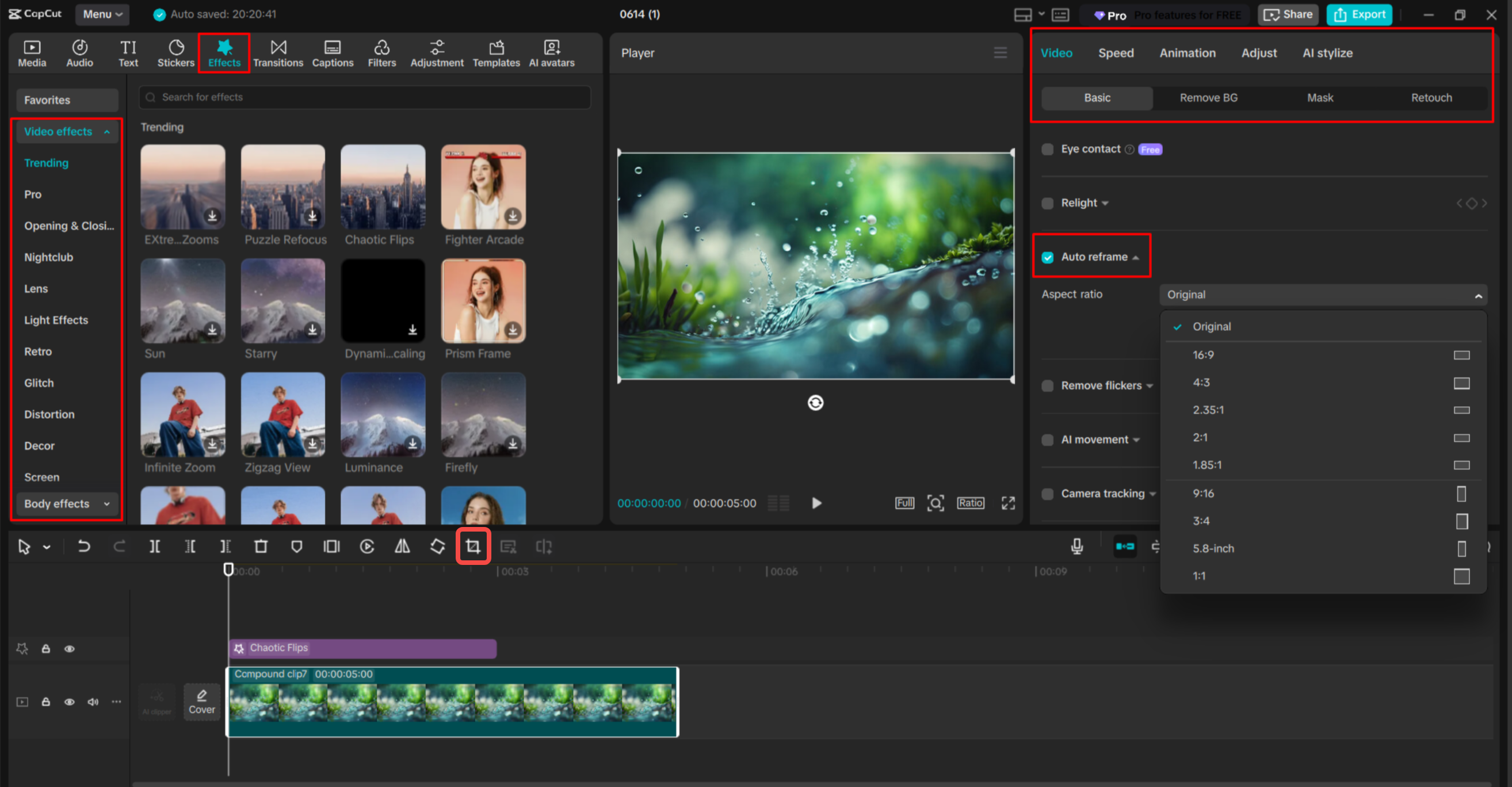 Resizing an MP4 video with the CapCut desktop video editor
