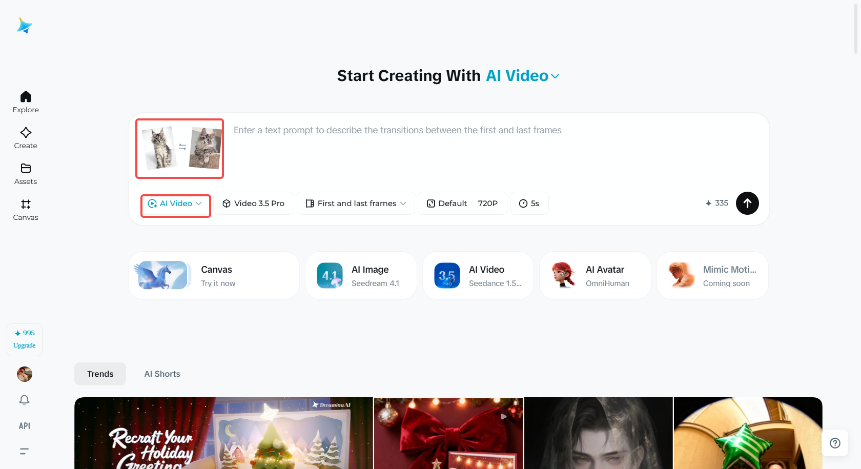 Access the AI Video in Dreamina