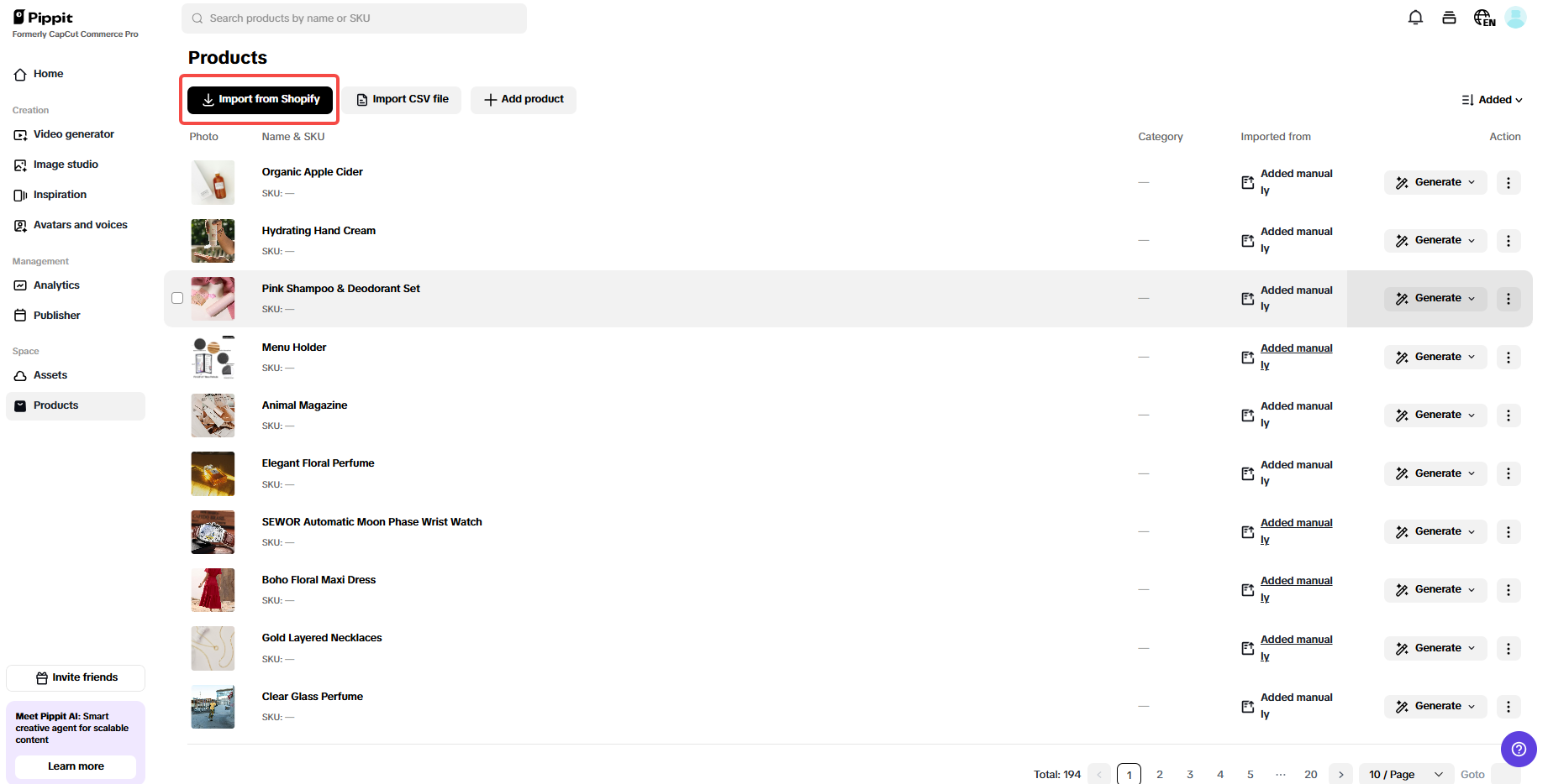 E-commerce integration