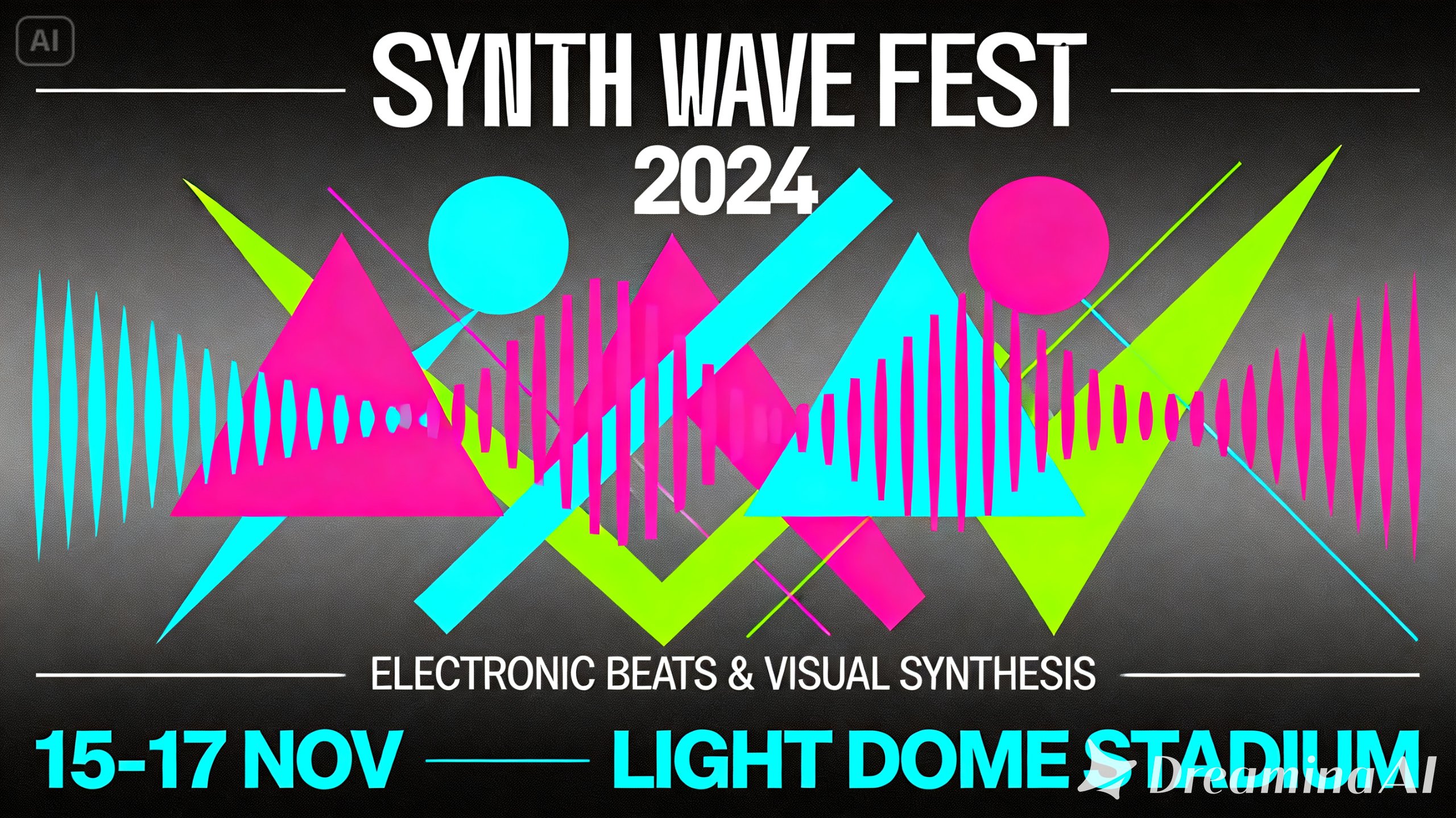 抽象音樂會海報以幾何形狀呈現