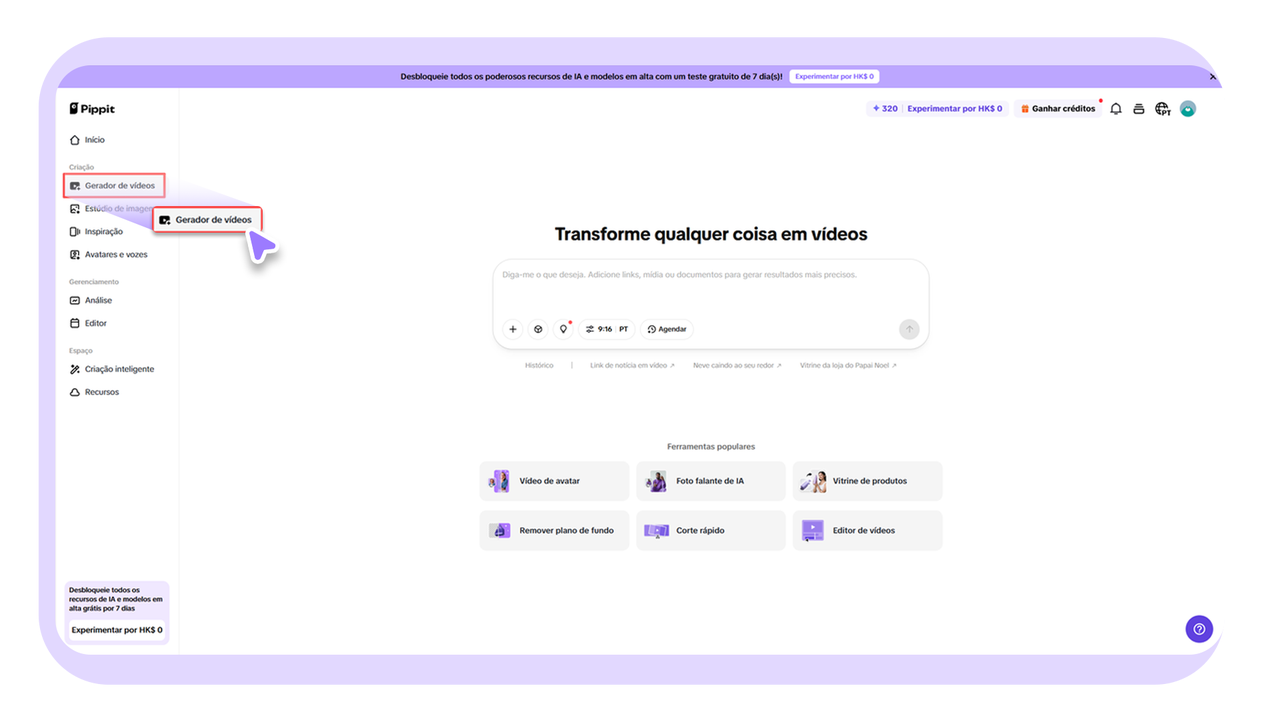 Transformar texto em áudio com o gerador de voz com IA