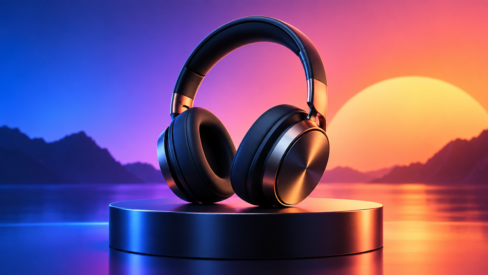 Headphone product-style edit scene