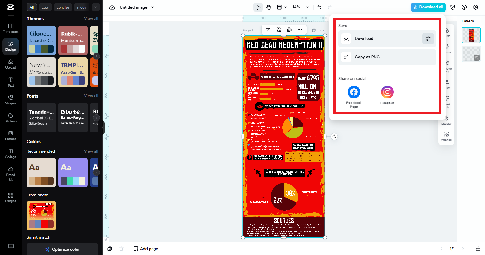 Exportieren Sie Ihr resultierendes Infografikbild