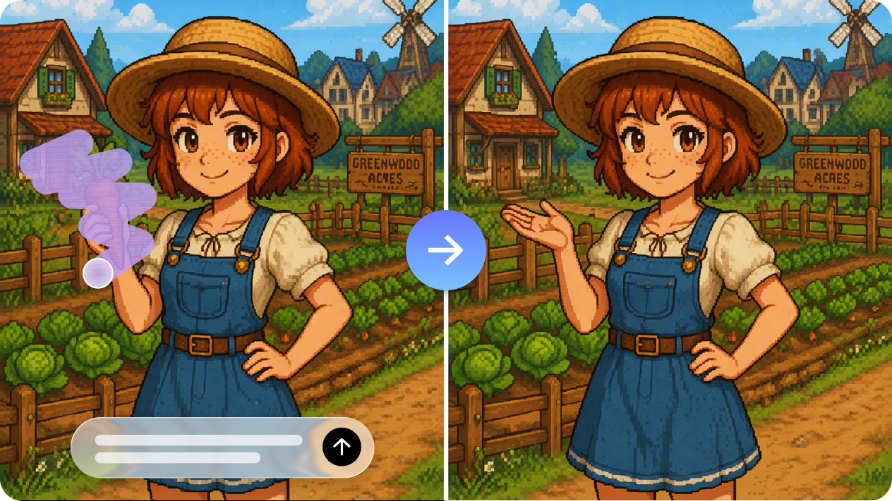 Edit characters with layers and precision controls