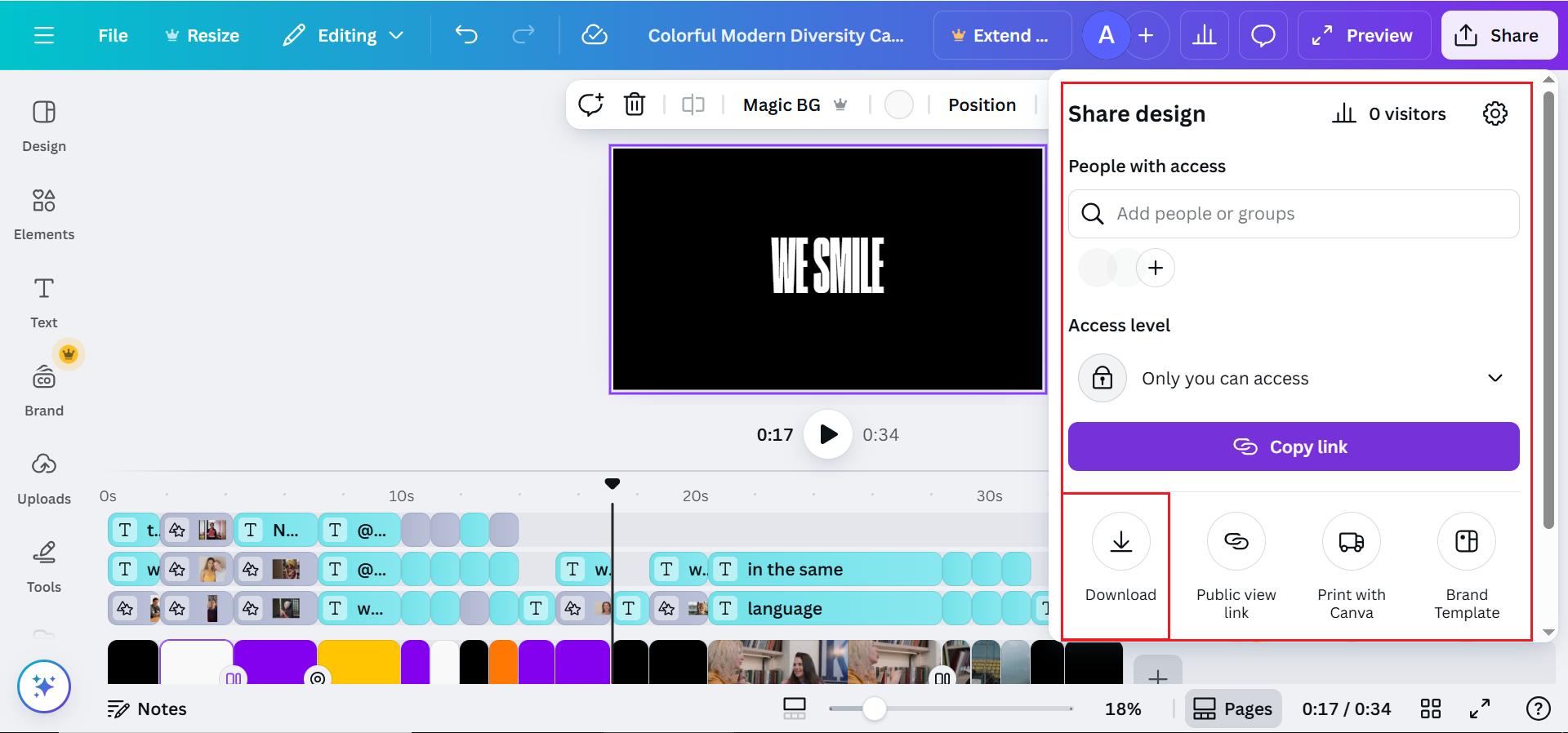 Download or share your campaign