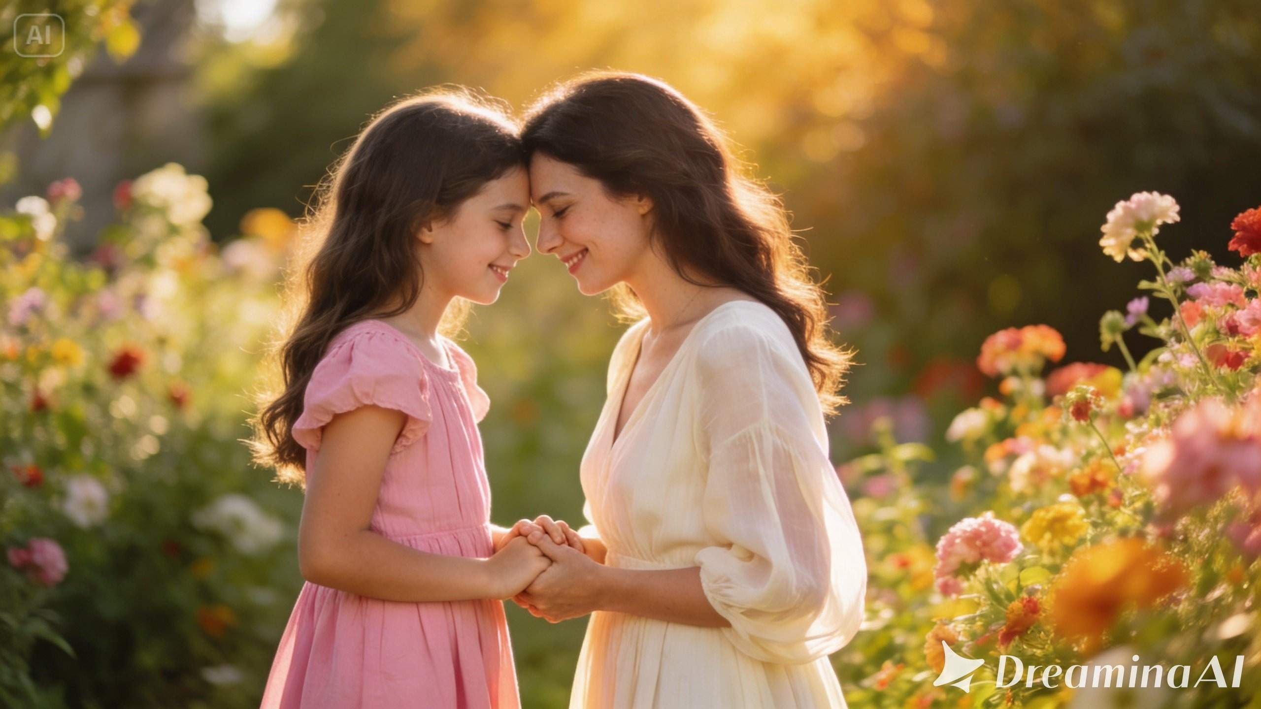 Animated story concept for a mother day poster adapted to 9:16 social video.