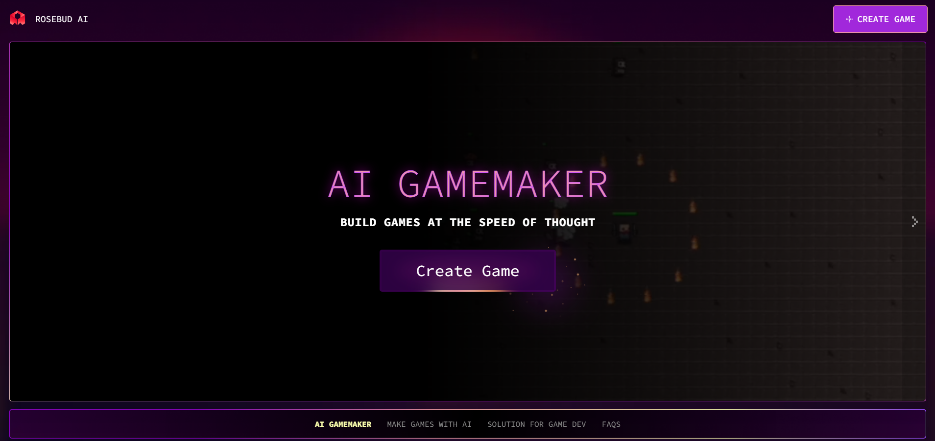 Rosebud AI game creator
