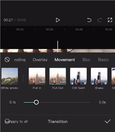 Adicionar transição ao vídeo em loop no celular