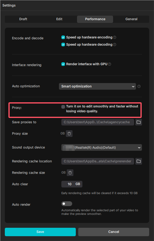 Matikan proxy dalam CapCut