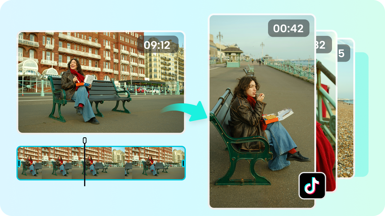 Turn long videos into multiple AI-generated TikTok videos instantly