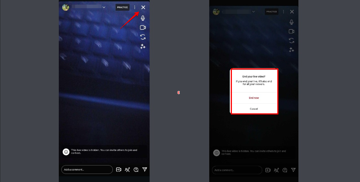 Ending live stream