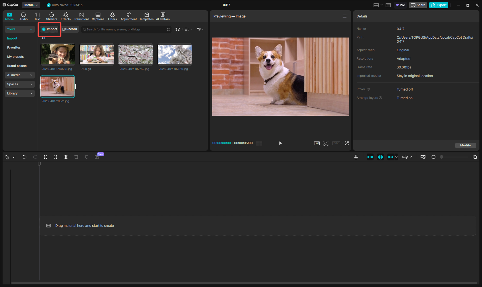 Import your photos