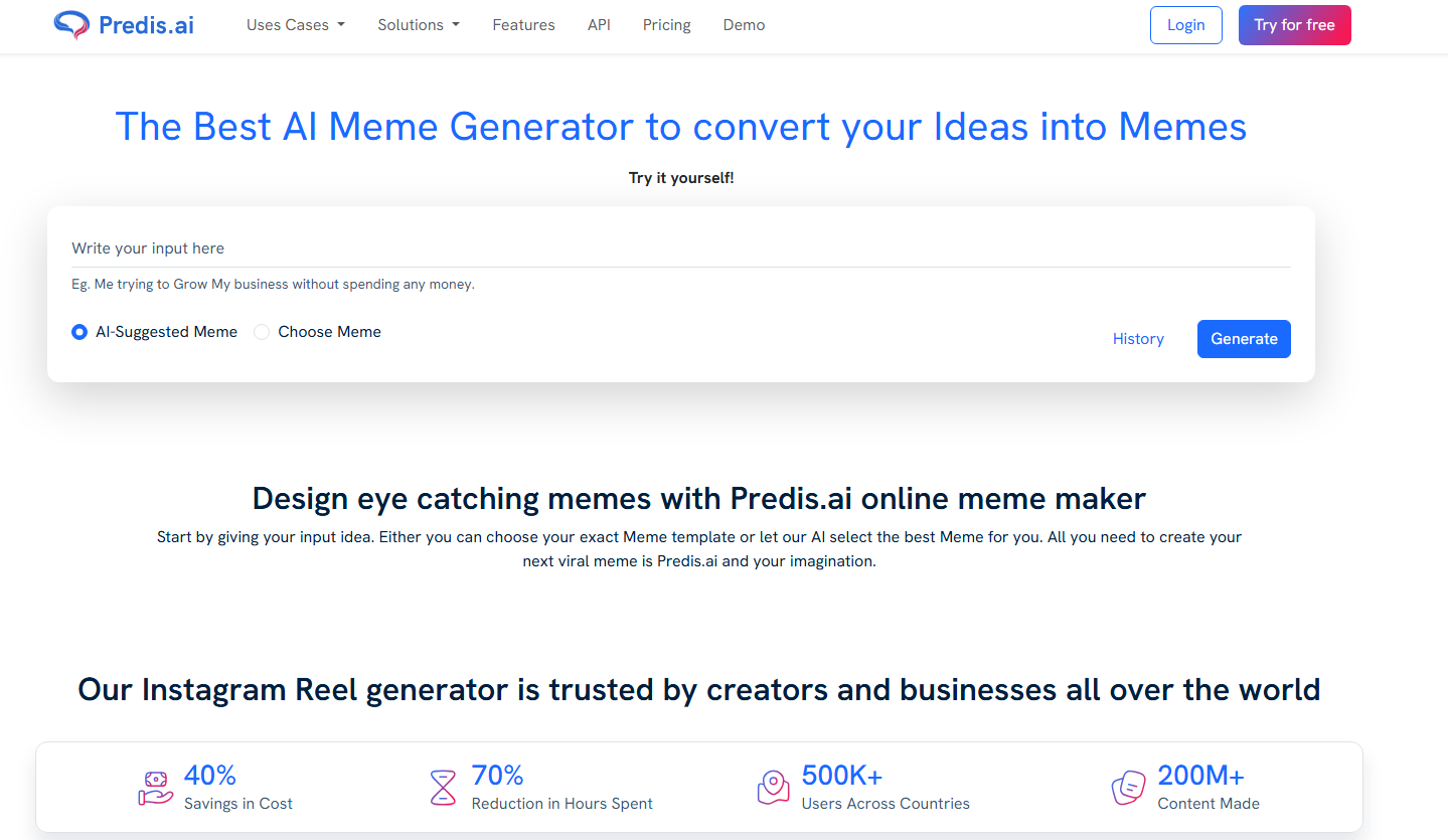 Predis AI meme generator
