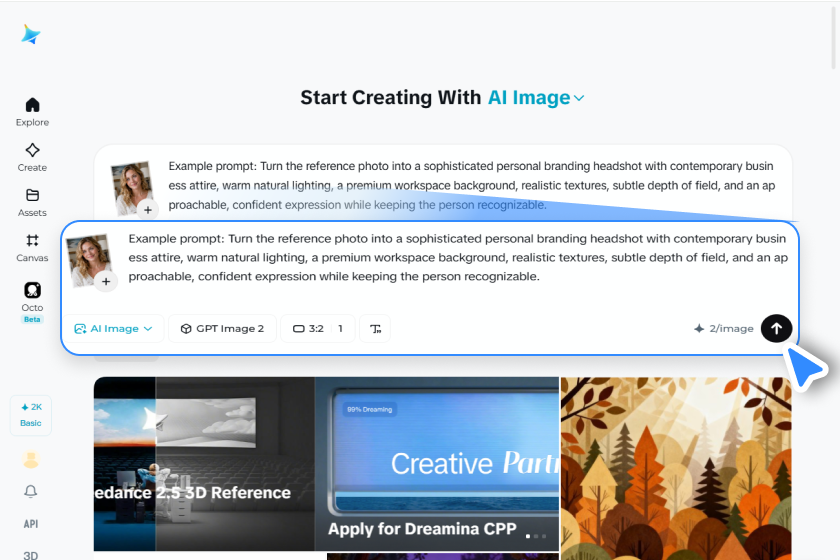 Upload your reference photo and describe your idea