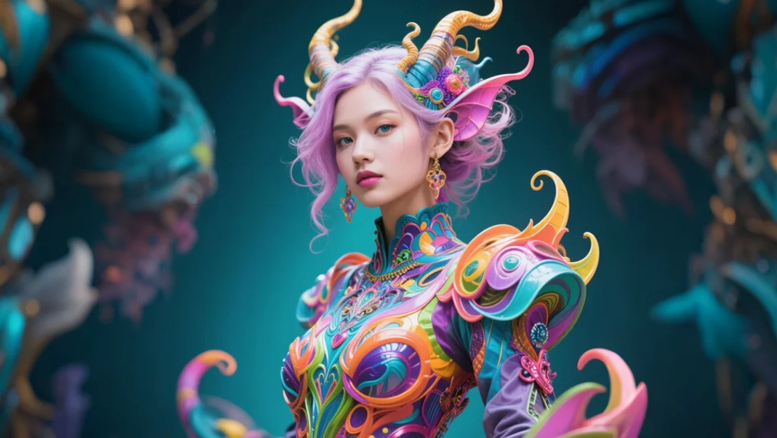 ภาพการสร้างสรรค์ที่เต็มไปด้วยจินตนาการหรือสีสัน