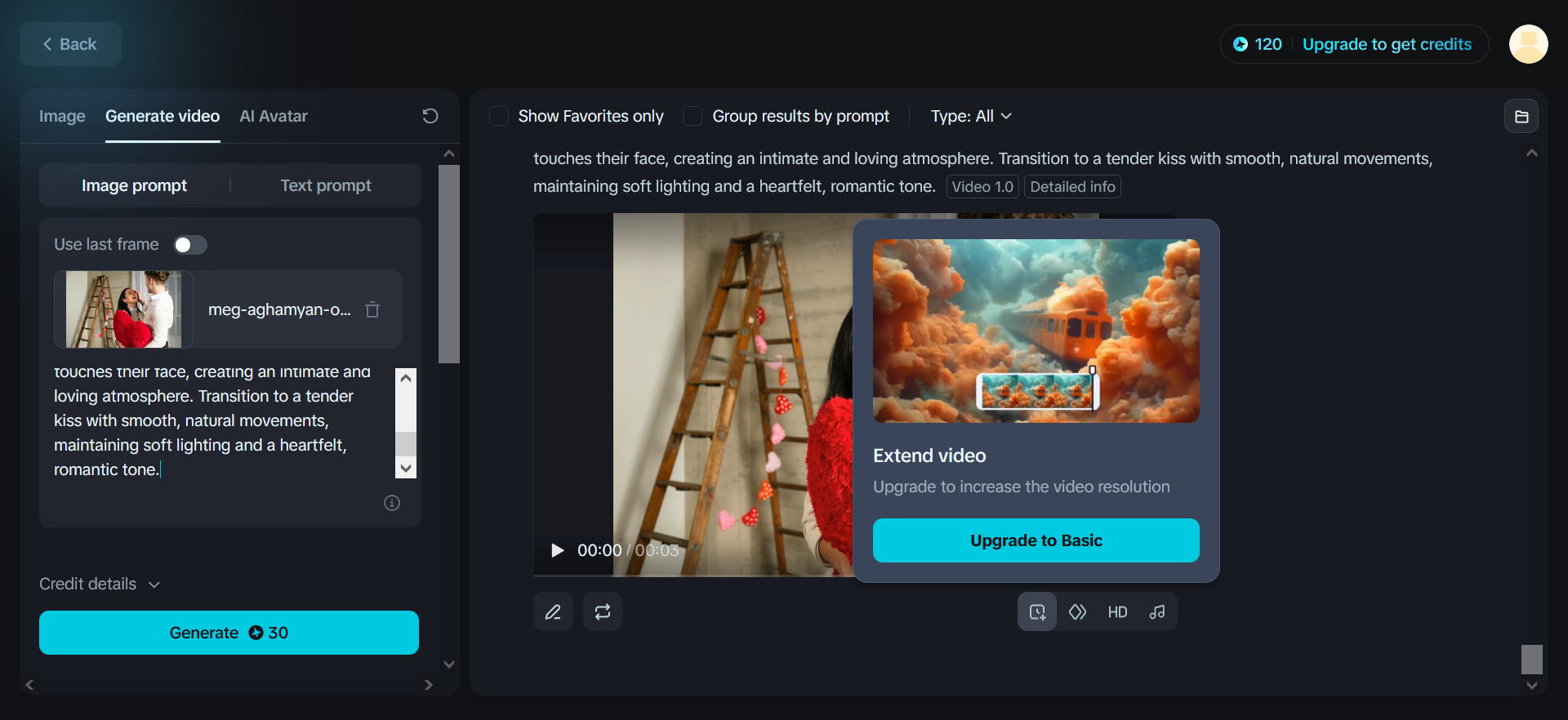 ücretsiz öpücük ai video jeneratörü