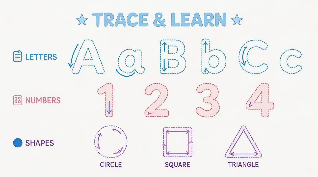 Kids' tracing worksheets image