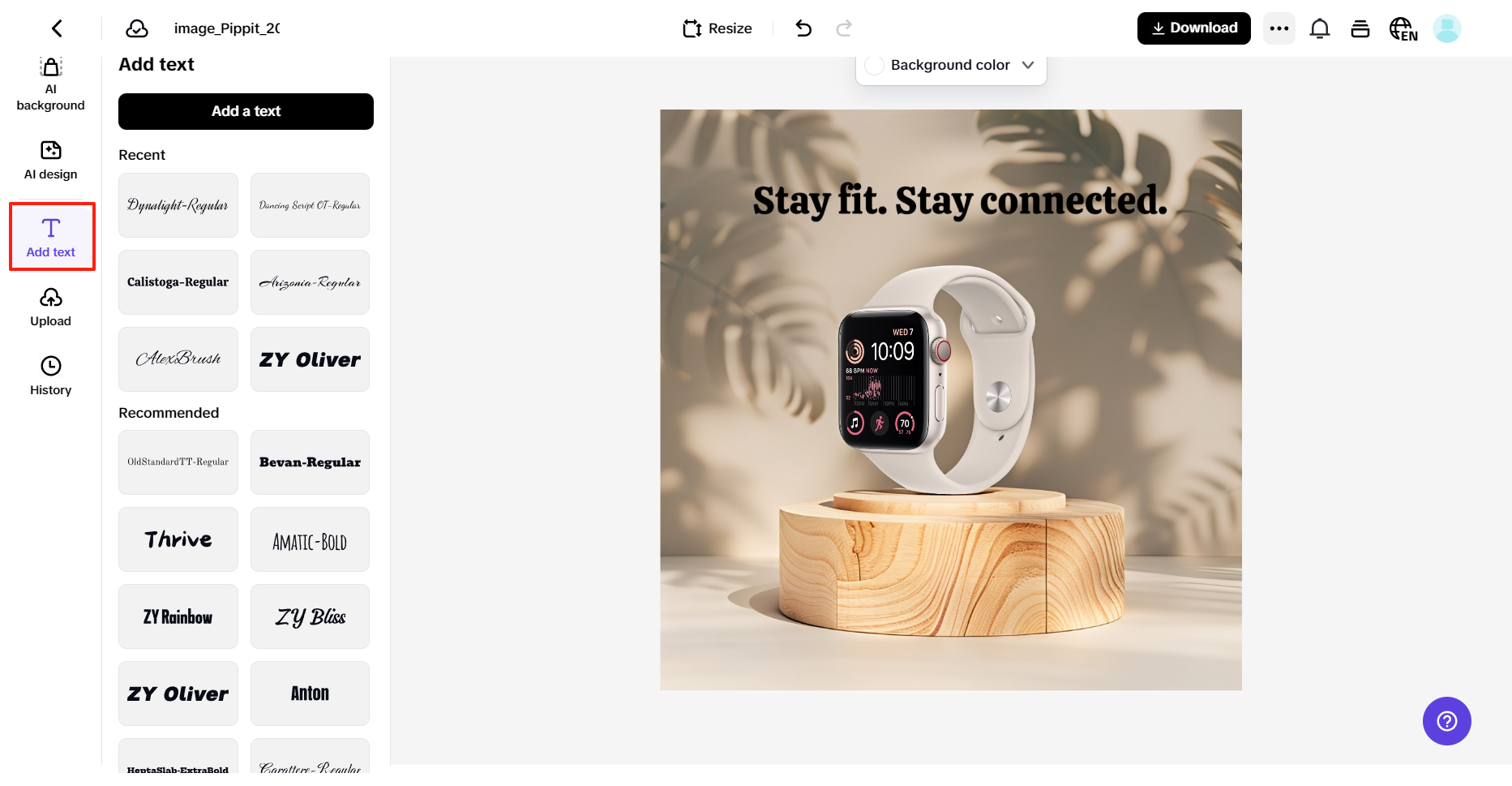 Add a promotional slogan