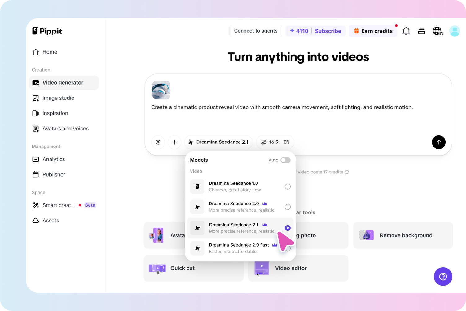 Step 1: Open the Video generator