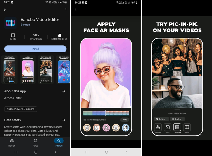 Banuba - a funny photo editor app for mobile