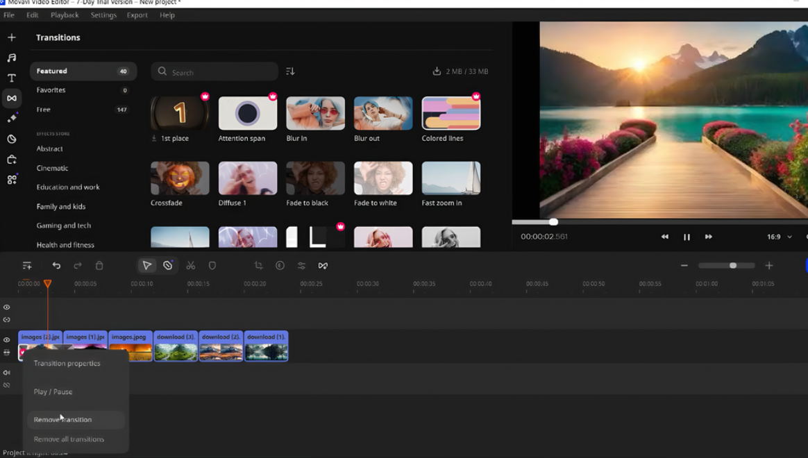 Movavi Video Editor interface