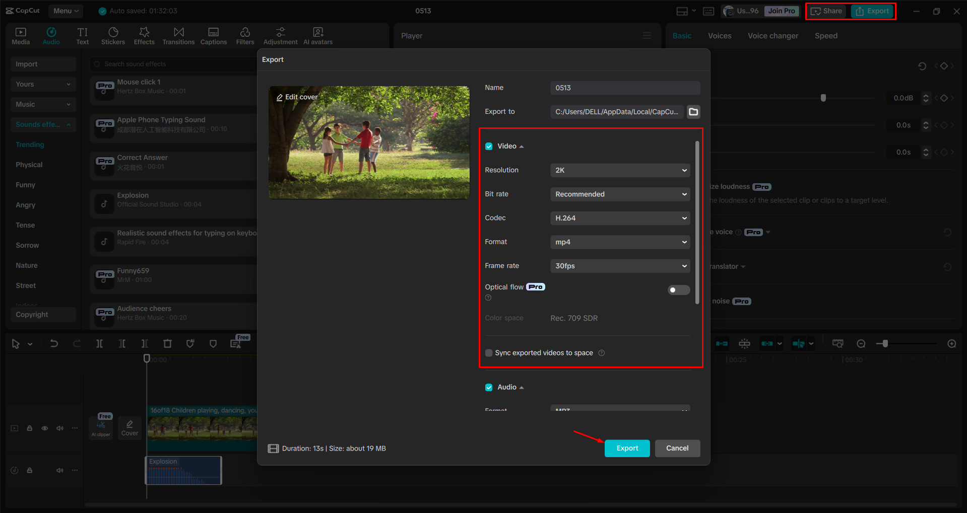 Mengekspor video dari editor video desktop CapCut