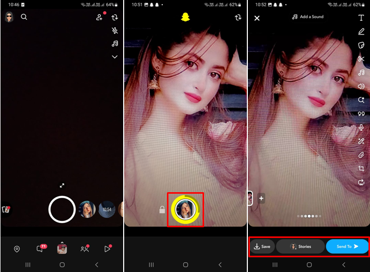 Image showing how to create a video on Snapchat with filters
