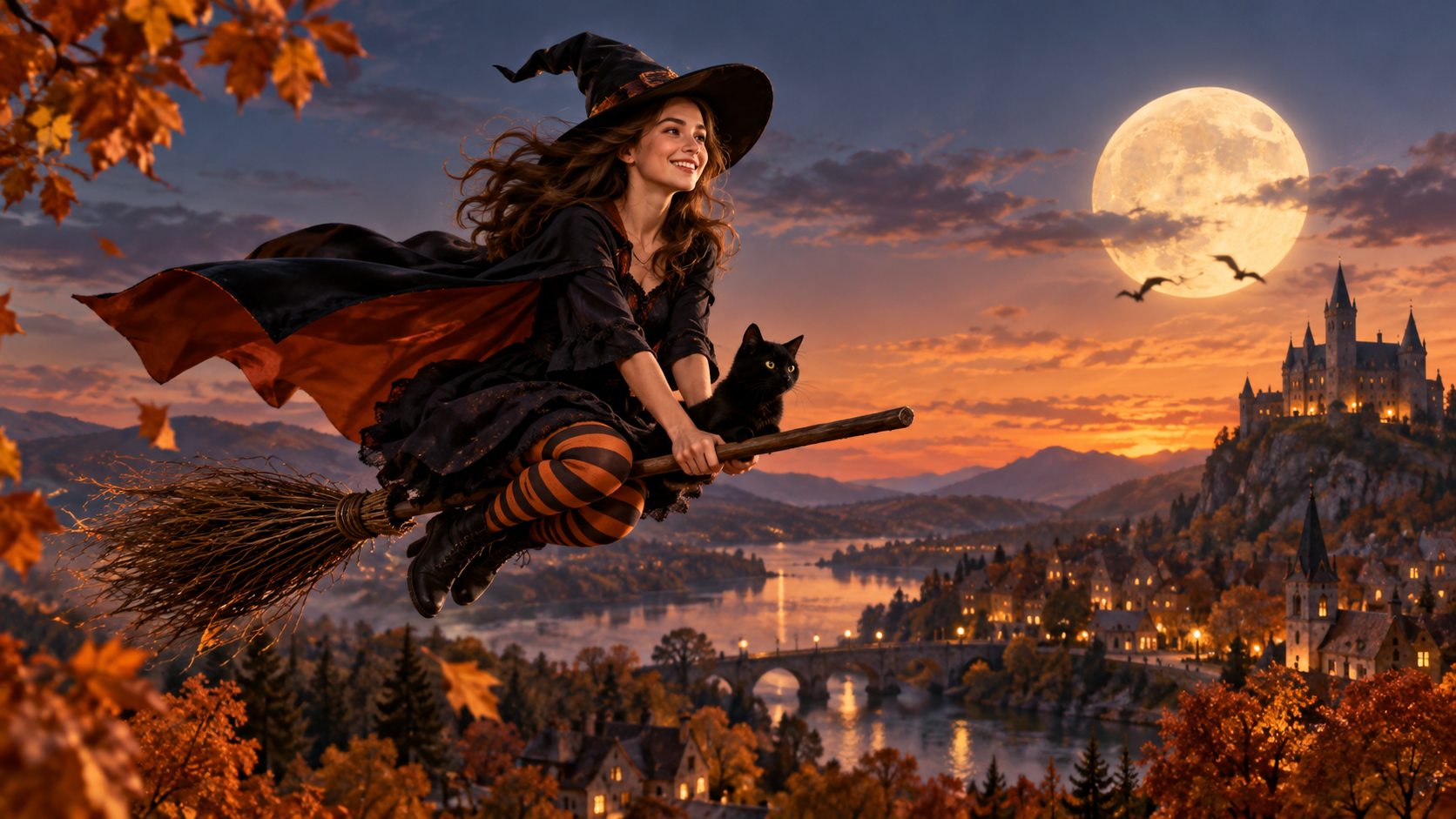flying in broom template cover