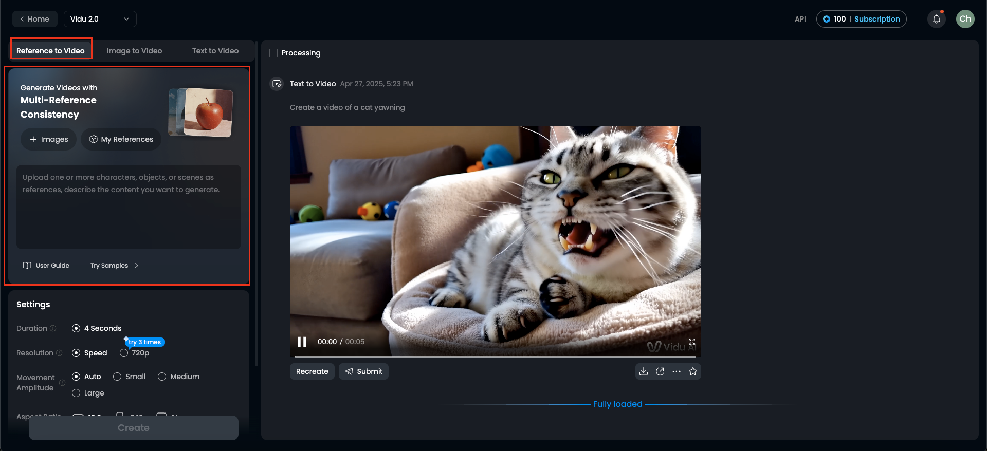AI Vidu: Image to video
