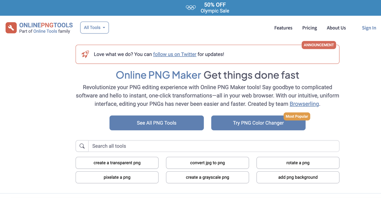 مولد ملفات PNG الشفافة لOnlinePNGTools