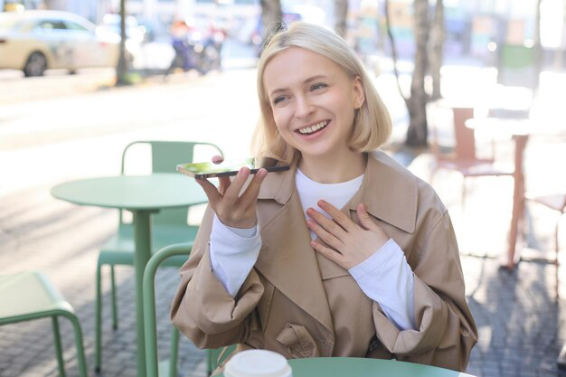 a woman translates with a phone