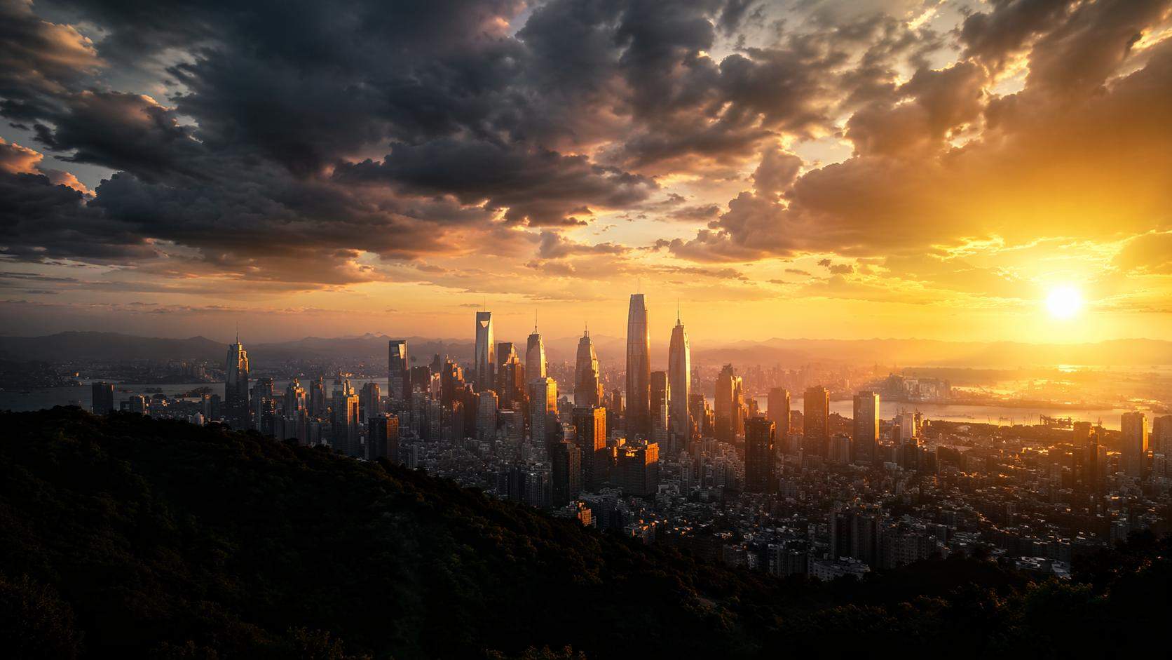 Dreamina veo3 prompt prompt example 1: Cinematic city reveal