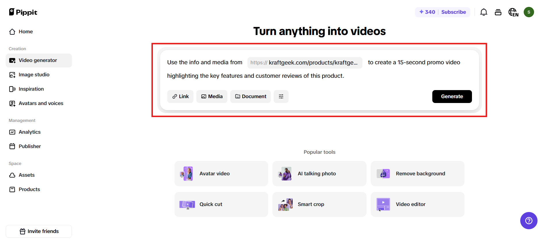 Upload the Content