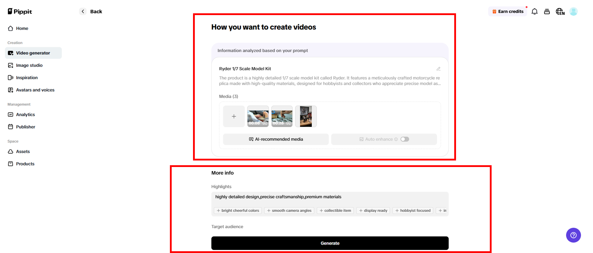 Generate your story content