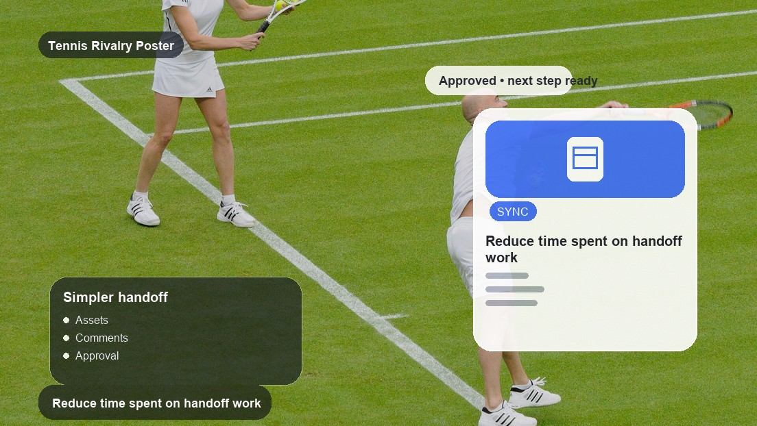 Tennis Rivalry Poster Maker realistic image for reduce time spent on handoff work