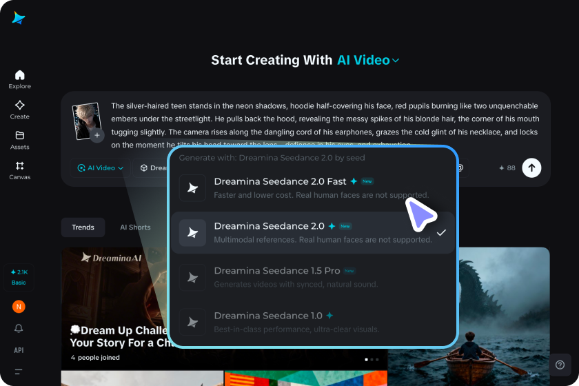 Selecting AI animated series generation settings