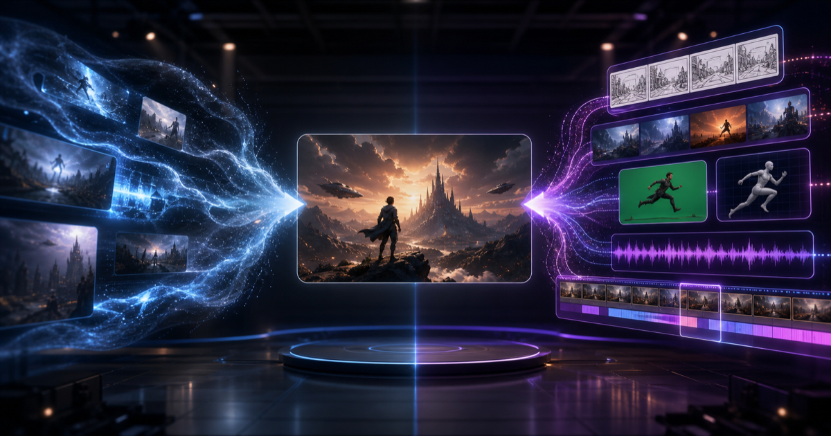 Seedance 2.5 vs Sora 2 AI video model comparison with cinematic and workflow elements