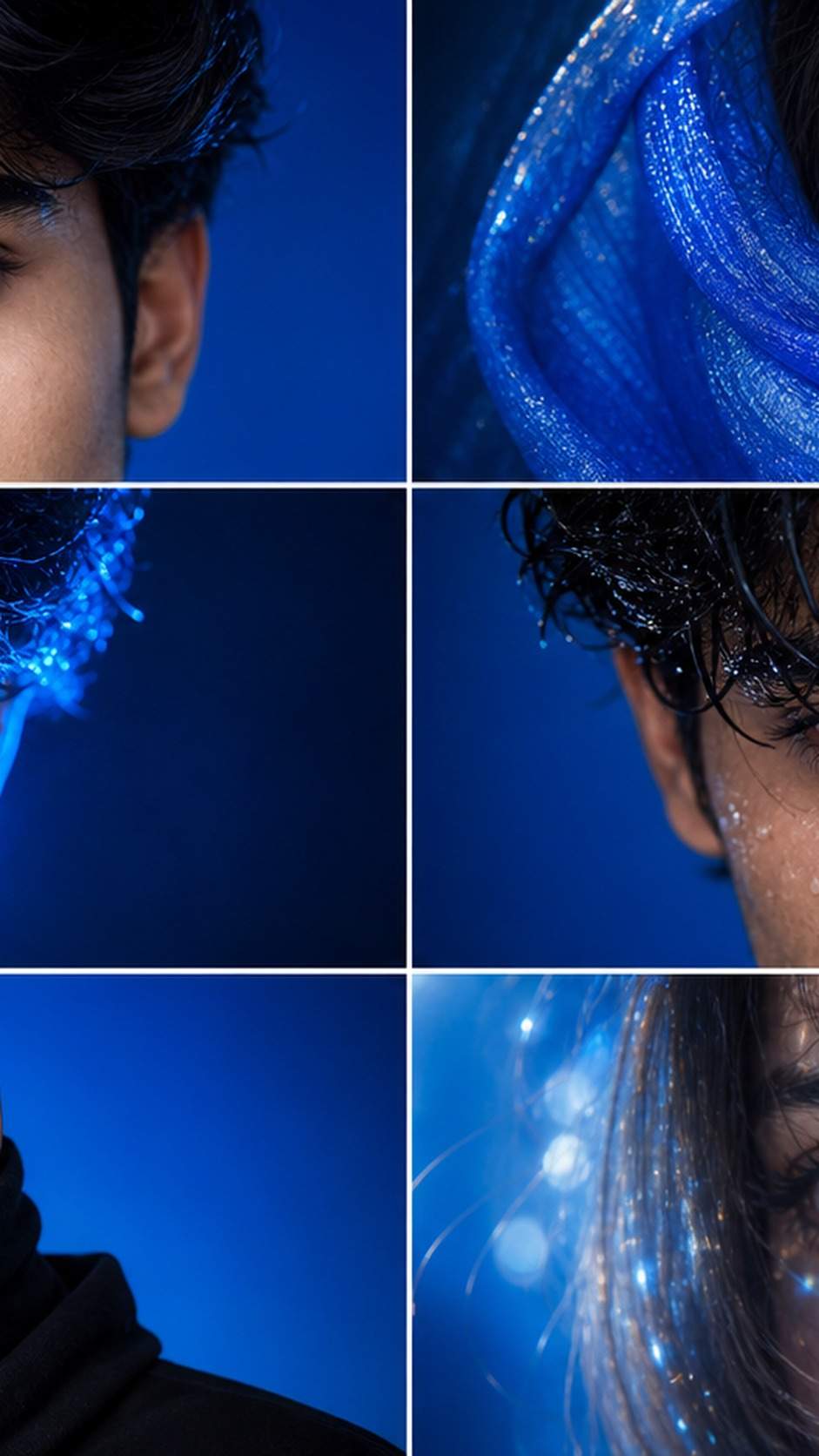 Blauer Hintergrund Augen Fotobearbeitung fordert mobilen Helden auf