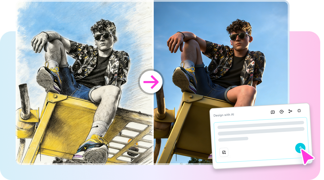 Convert 2D sketches to 3D renders