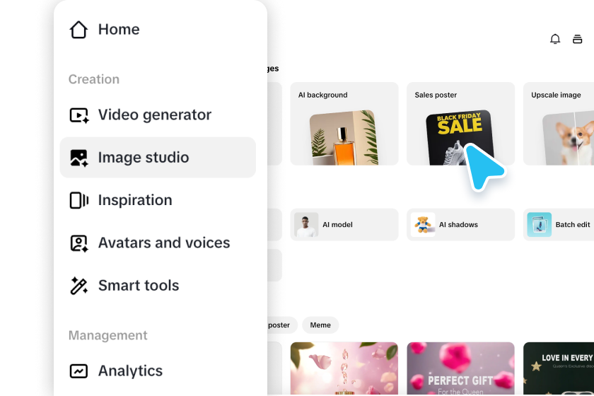 Go to Poster feature under Image studio