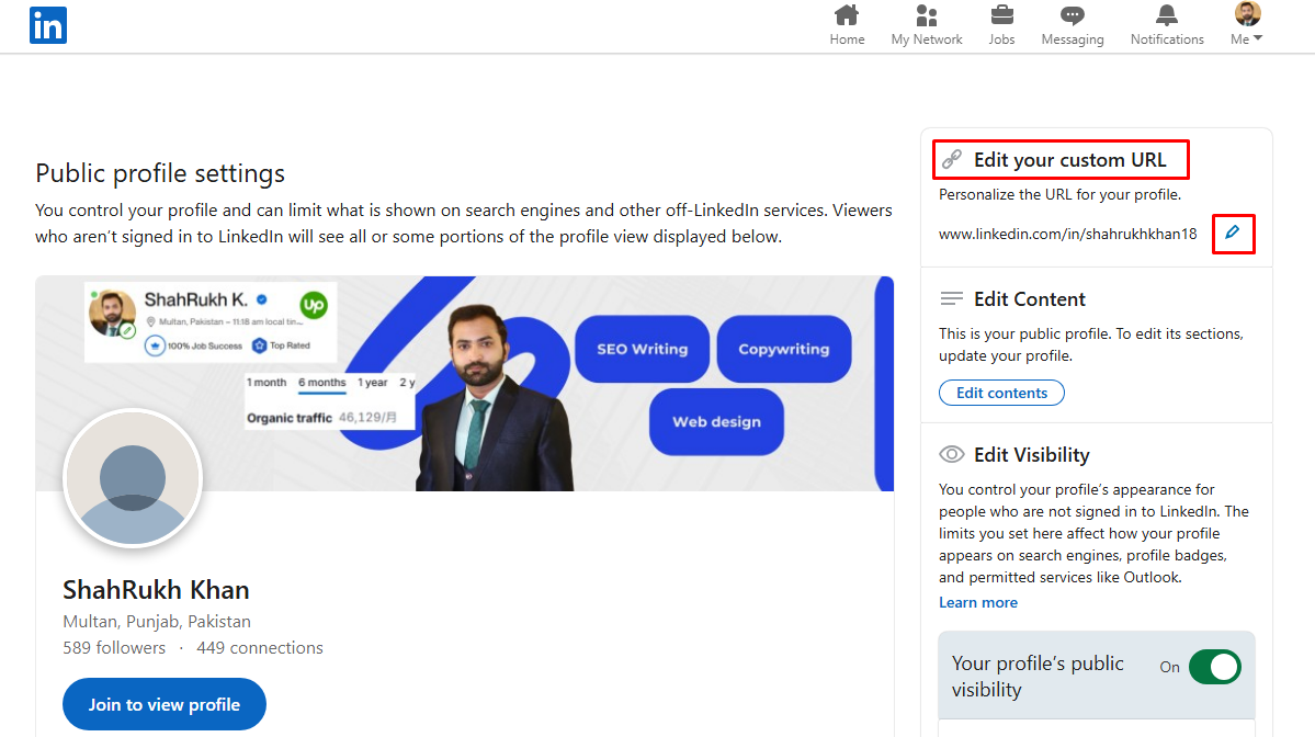 Edit your custom URL