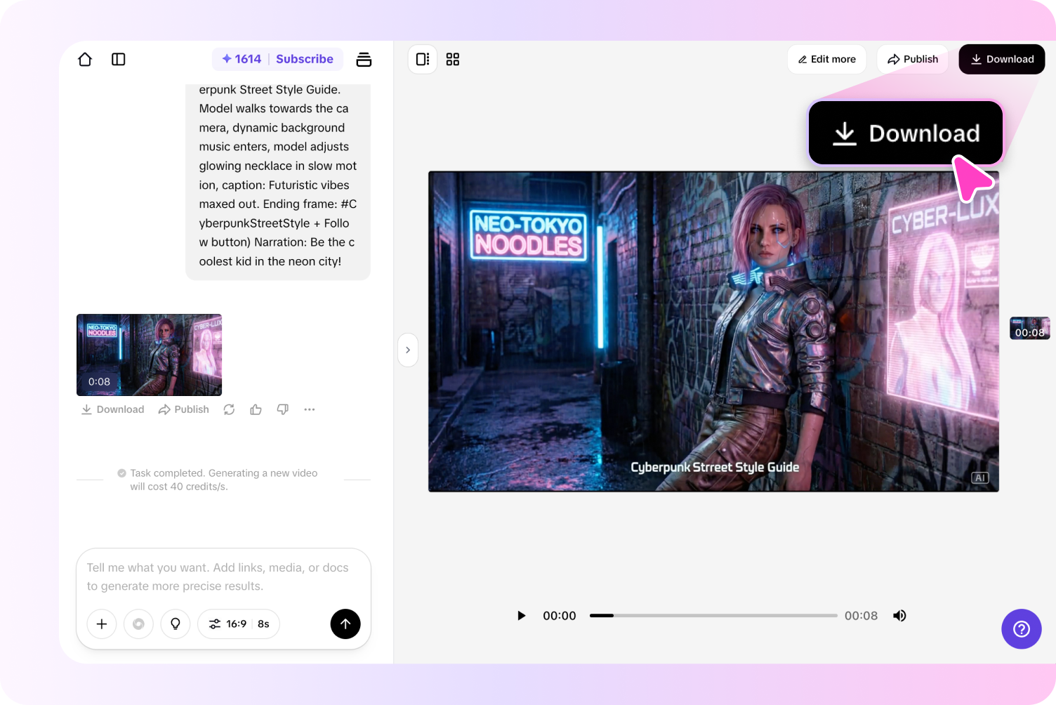 Edit, export, and publish your video