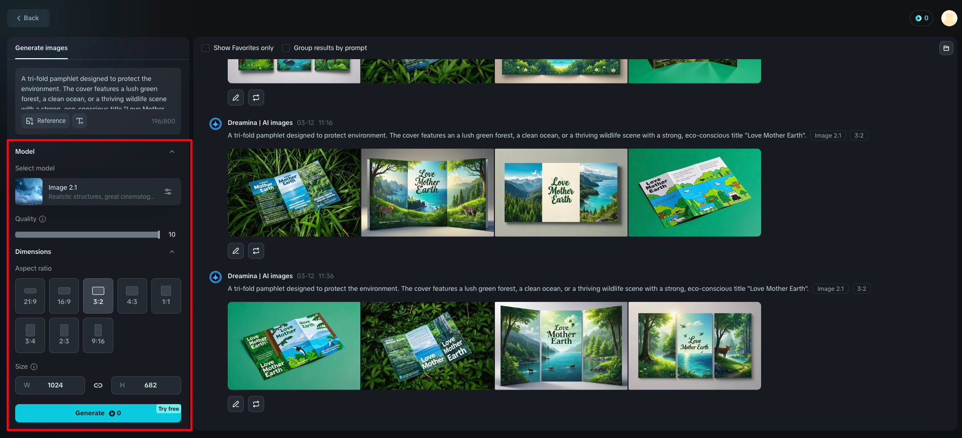 Configure su panfleto generado