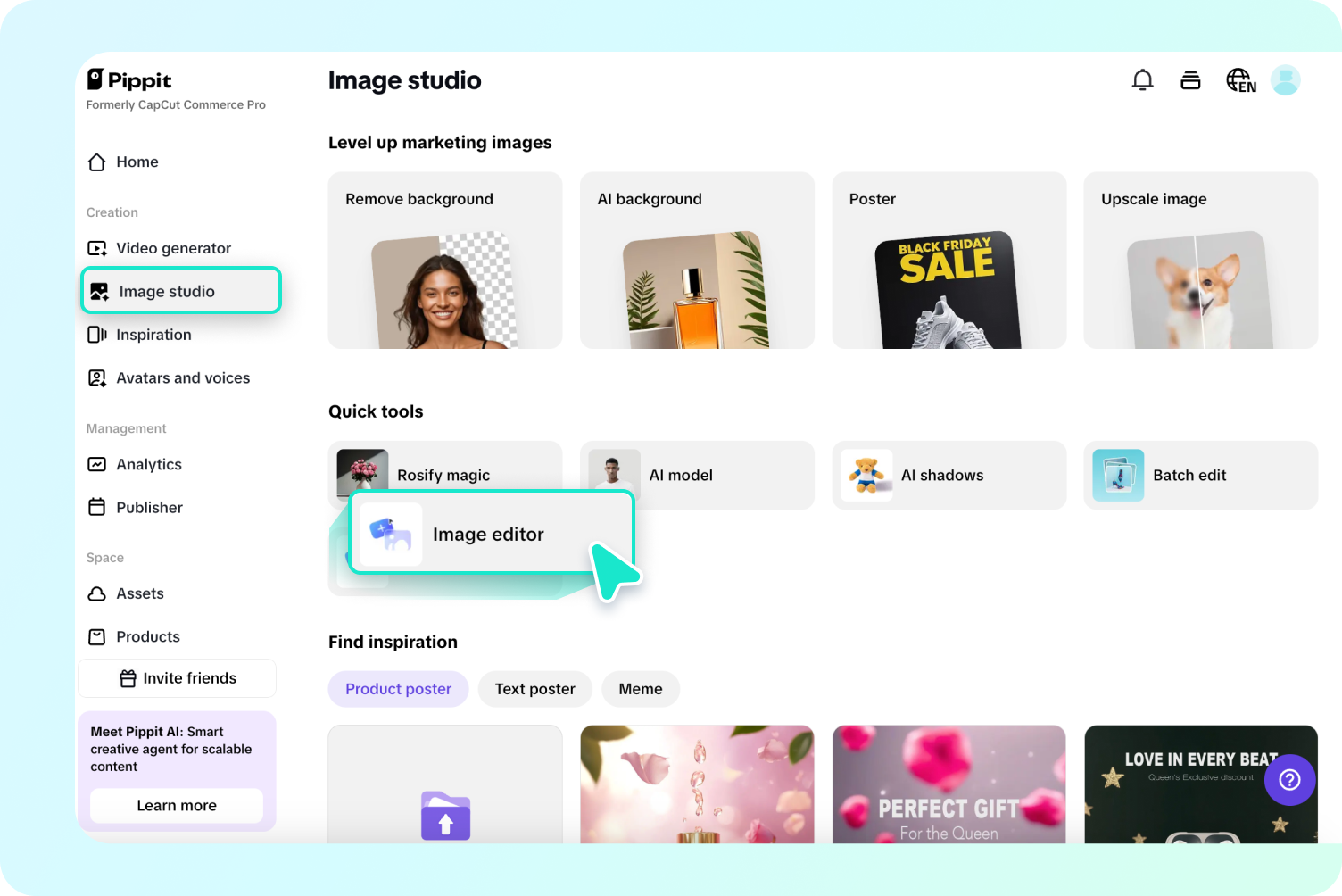 Access the Image editor