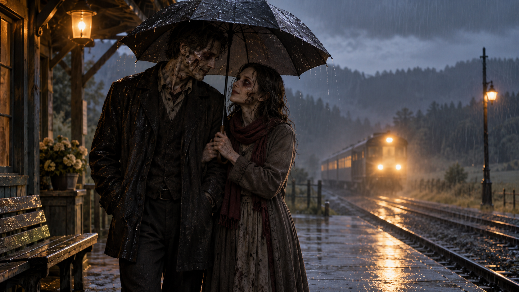 The Last Train Home example for zombie love story ai video generator