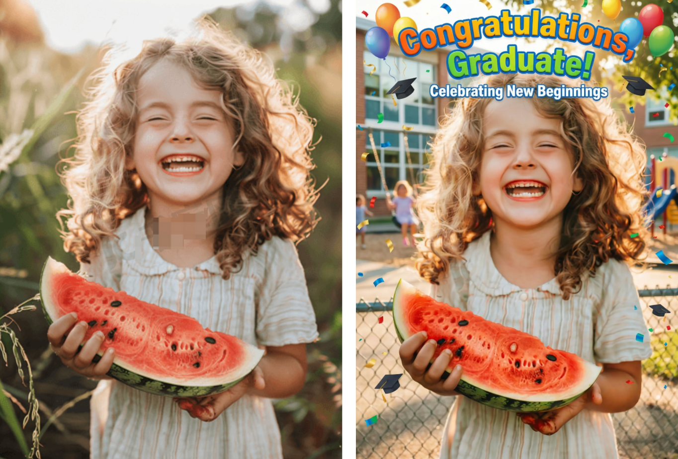 Eliminación del fondo del póster de graduación