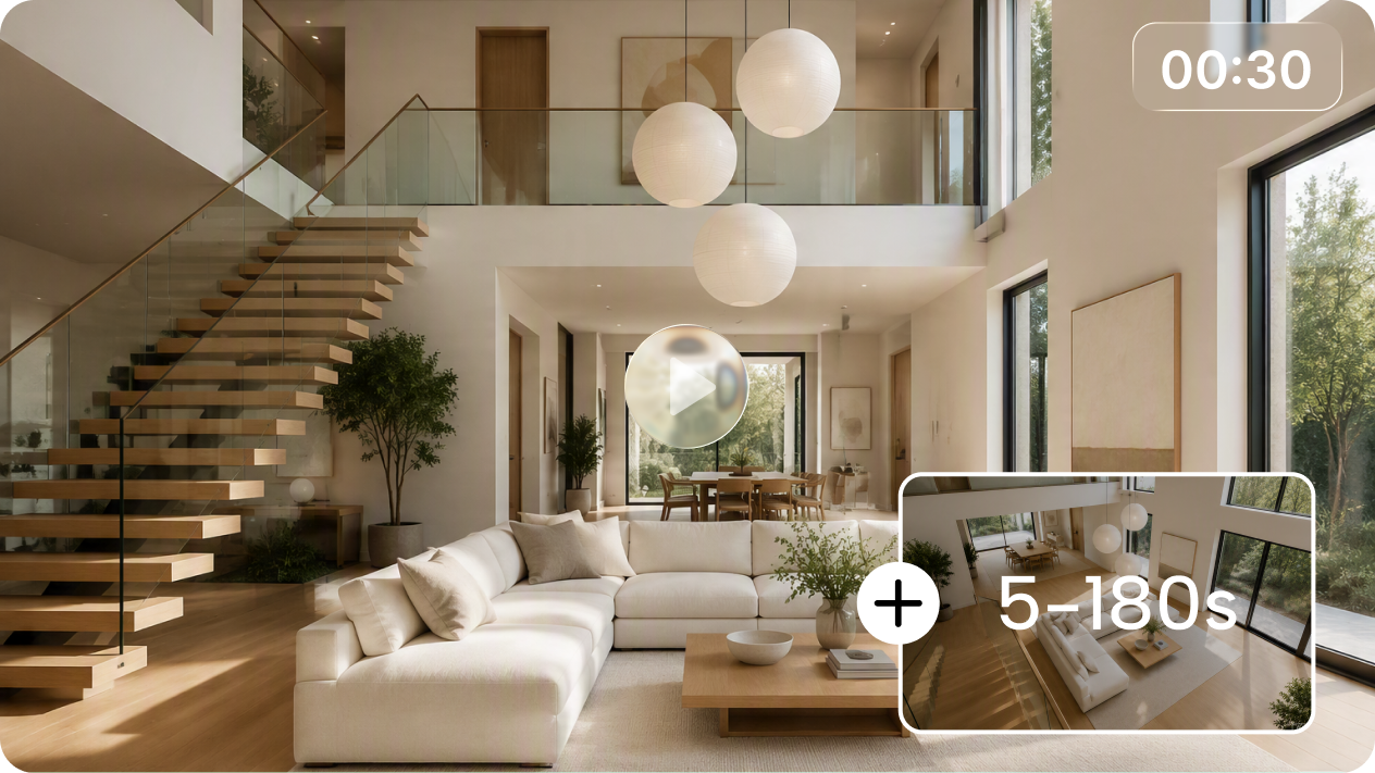 Crie orientações longas de design de interiores de 30 segundos