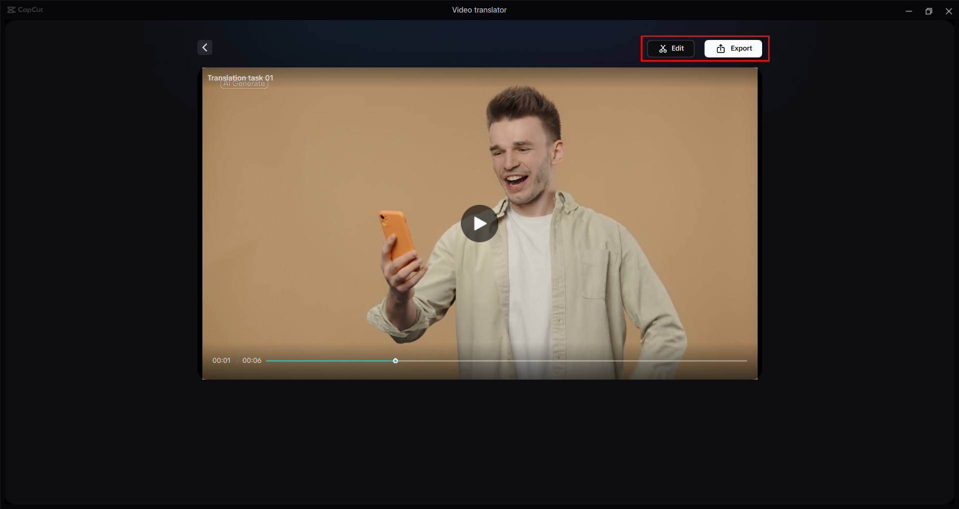 Exporting a video from the CapCut desktop video editor