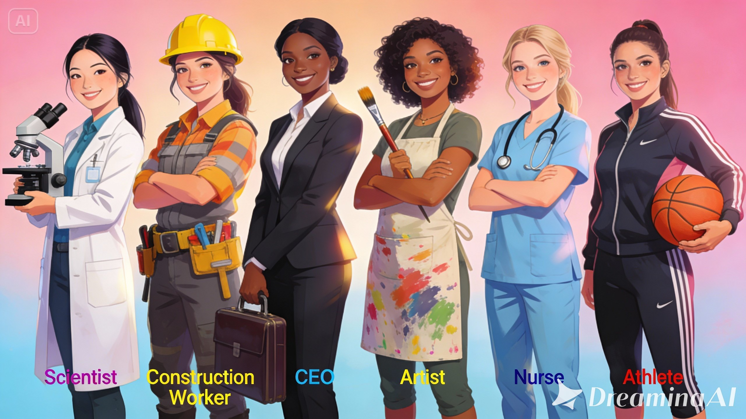 每個角色的女性海報